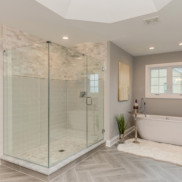 Custom Bathroom Glass Door by Valley Glass Company in the San Francisco Bay Area